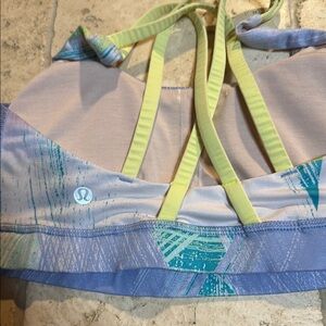 Lululemon Athletica Strappy Sports Bra - Pastel Blue and Yellow